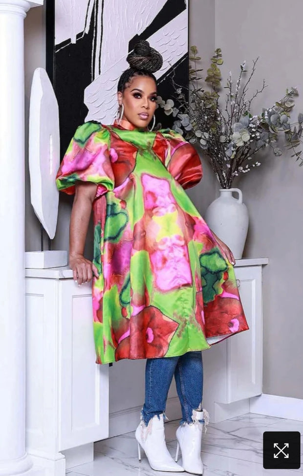 Multi-color shorty dress