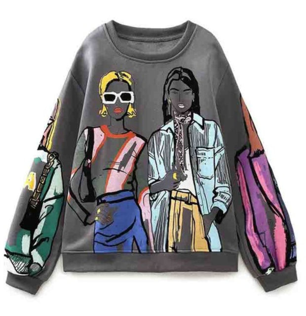 Grey Black Face Sweatshirt