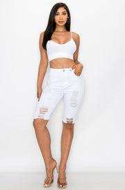 Whitey distressed shorts