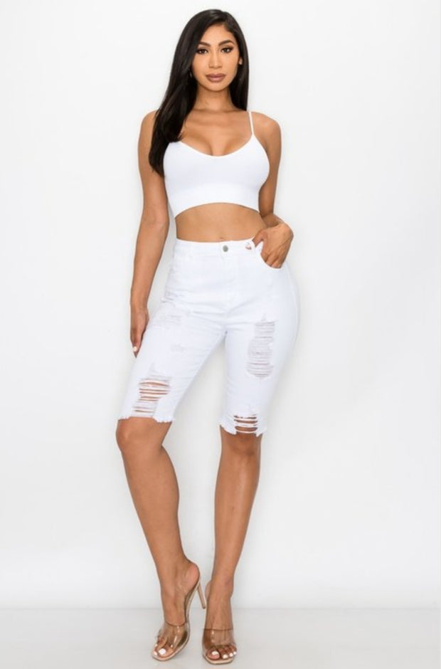Whitey distressed shorts