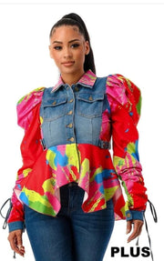 Plus Size Hot Pink Denim Babe - Via's Kloset