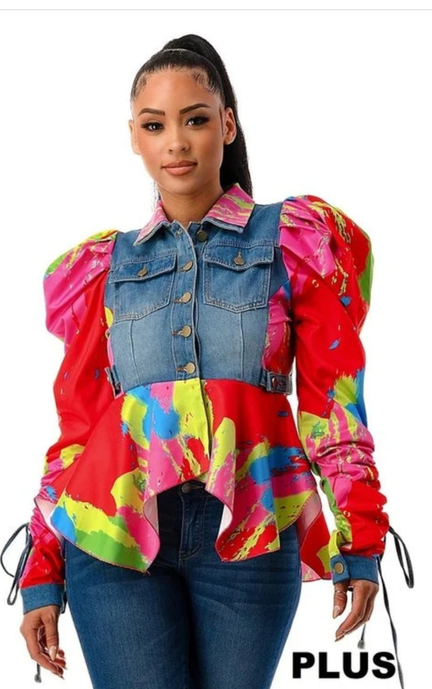 Plus Size Hot Pink Denim Babe - Via's Kloset