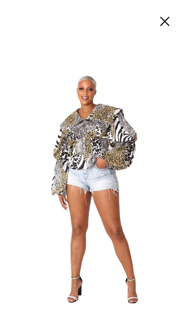 Animal Print Top - Via's Kloset