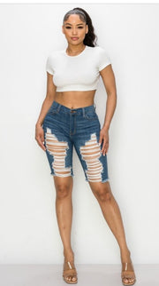 Distressed Jean Shorts