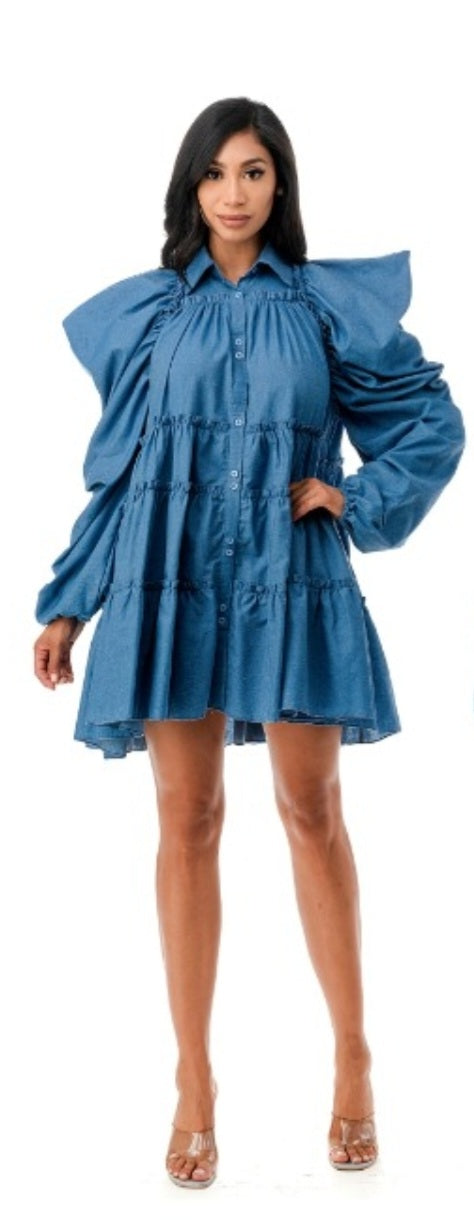 Blue Denim Tier Dress