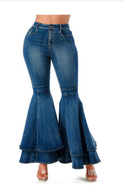 Layered Bell Bottom Jeans