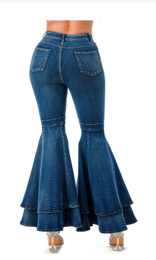 Layered Bell Bottom Jeans